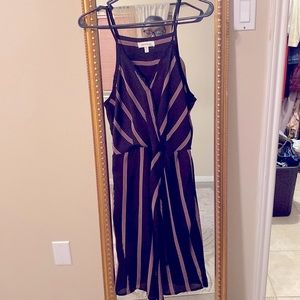 Striped chiffon sleeveless dress.